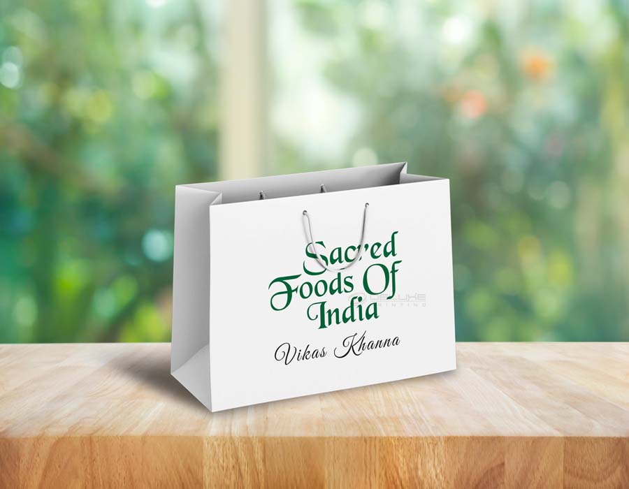 White Paper Bags Landscape Branding Oman