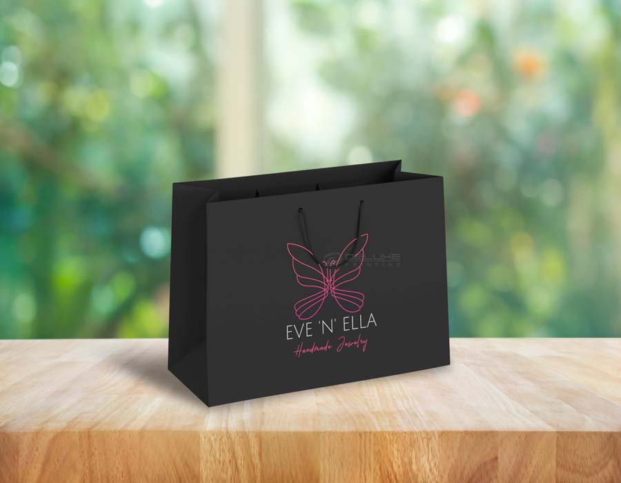 Black Paper Bags Landscape Branding Oman