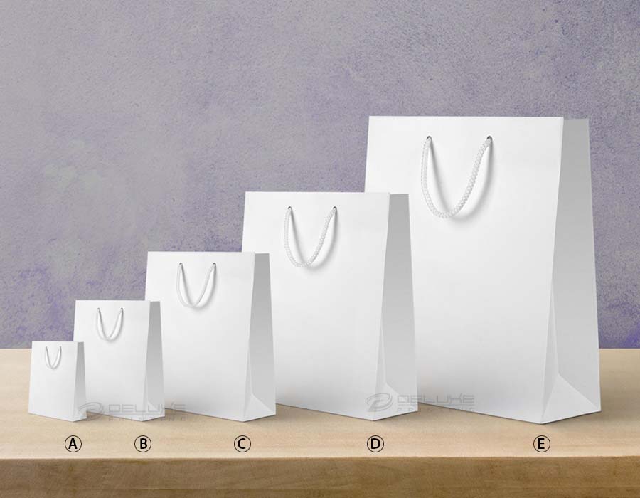 White Paper Bags Portrait Printing Oman