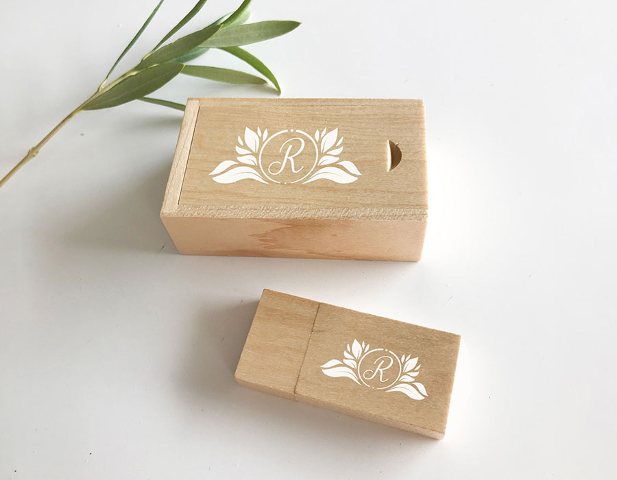 Wooden USB White Printing Oman